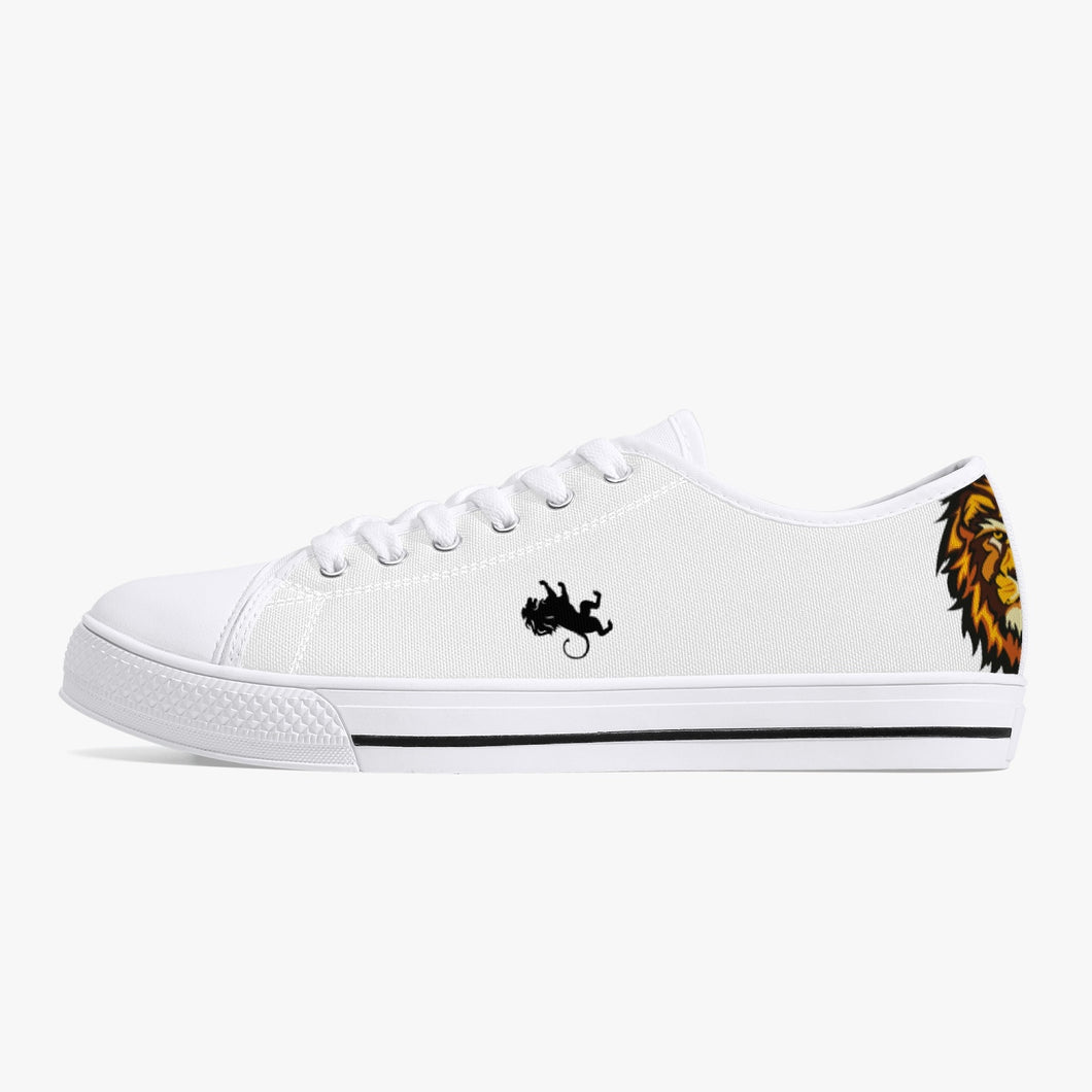 Most High Win: Low Canvas Shoes - White/Black