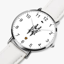 Afbeelding in Gallery-weergave laden, Most High Win: Thin Leather Strap Quartz Watch (Silver)
